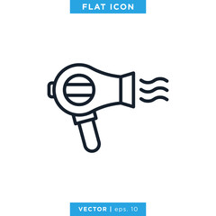 Hair Dryer Icon Vector Design Template.