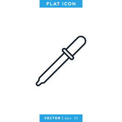 Dropper Icon Vector Design Template. Linear Style, Editable Stroke.