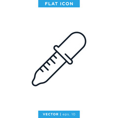 Dropper Icon Vector Design Template. Linear Style, Editable Stroke.
