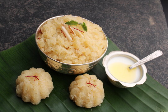 Suji ka halwa is indian dish, served as dessert or as offering to gods. Its tastes sweet and delicious. In marathi it called as sheera or ravyacha sheera.