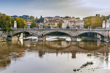 Fototapeta na wymiar Ponte Vittorio Emanuele II, Rome, Italy