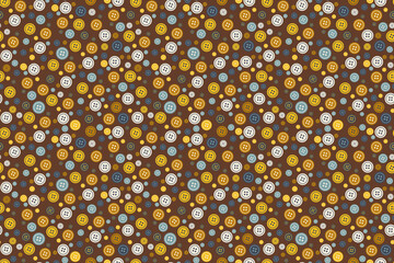 Retro buttons seamless pattern. Vector illustration for sewing hobby, patchwork, or your different designs. Can be used for fabric, textile, wallpaper, wrapping paper, backdrop, banner