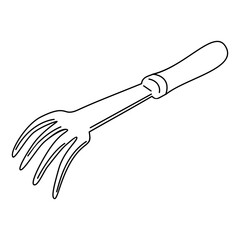 Hoe. Hand drawn vector illustration in doodle style, isolated on a white background.