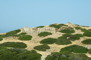 Les ruines de l'acropole d'Itanos près de Palaikastro à Sitia en Crète