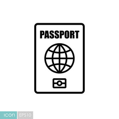 Passport vector icon, identification symbol