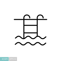 Swimming pool flat vector icon