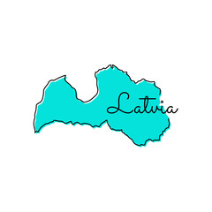 Map of Latvia Vector Design Template.