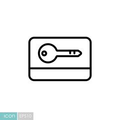 Card key flat vector icon