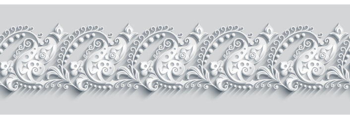 Modern volumetric ornamental stripe background.