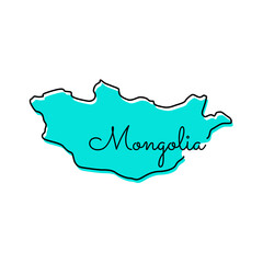 Map of Mongolia Vector Design Template.