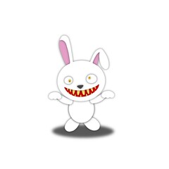Bunny rabbit monster. paper art style illustration