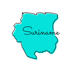 Map of Suriname Vector Design Template.