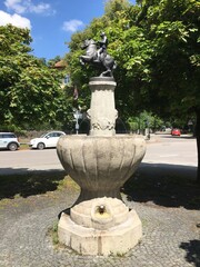 Bismarck fountain with horseman in Munich (Pasing)