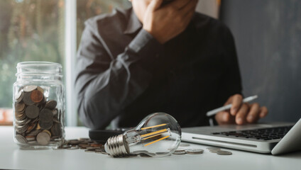 portrait of stressed business woman with social network diagram in the office.