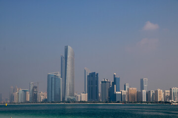 Fototapeta na wymiar Cityscape of Abu Dhabi, capital of the United Arab Emirates with around 1 million inhabitants