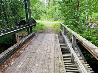 Fototapeta premium wooden bridge in forest