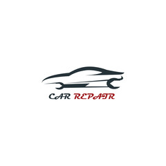 car logo illustration of key workshop, repair. design template