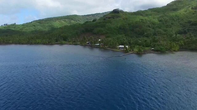 French Polynesia, Huahine, Aerial View, Pacific Ocean, Motu Murimaora