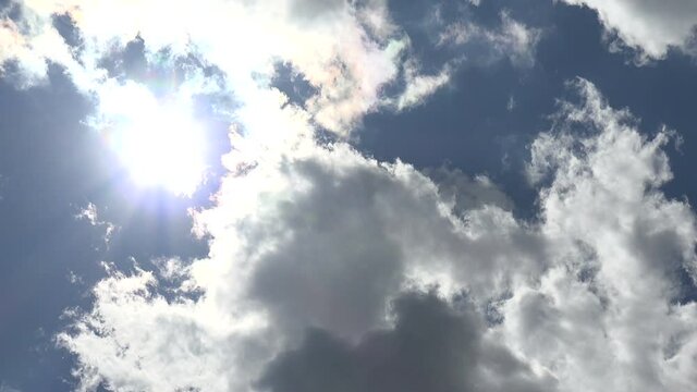 Clouds moving across the sun revealing a silver lining
