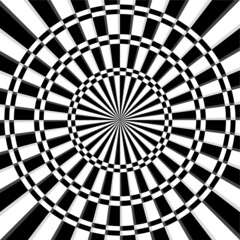 Optical illusion, black and white design, vector