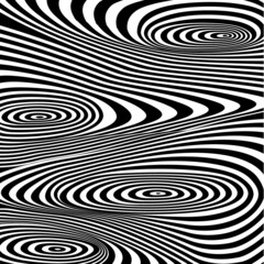 Optical illusion, black and white design, vector