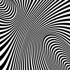 Optical illusion, black and white design, vector