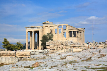 Fototapeta premium Caryatids on Acropolis Hill near Parthenon in Athens 
