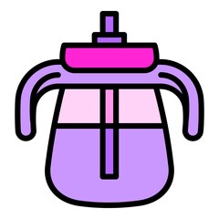 Baby sippy cup icon. Outline baby sippy cup vector icon for web design isolated on white background