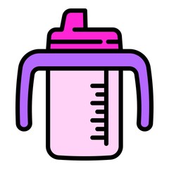 Infant sippy cup icon. Outline infant sippy cup vector icon for web design isolated on white background
