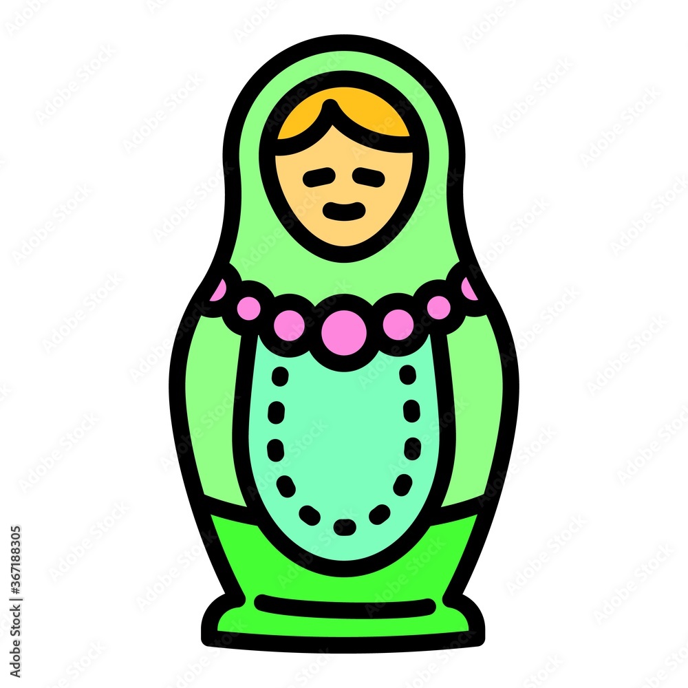 Wall mural Russian nesting doll icon. Outline russian nesting doll vector icon for web design isolated on white background