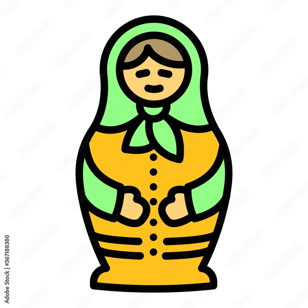 Wall mural Toy nesting doll icon. Outline toy nesting doll vector icon for web design isolated on white background