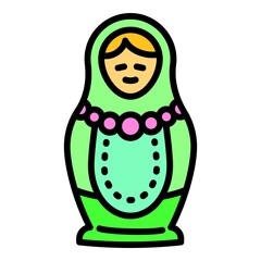 Russian nesting doll icon. Outline russian nesting doll vector icon for web design isolated on white background