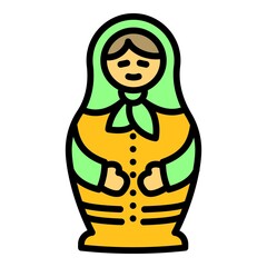 Toy nesting doll icon. Outline toy nesting doll vector icon for web design isolated on white background