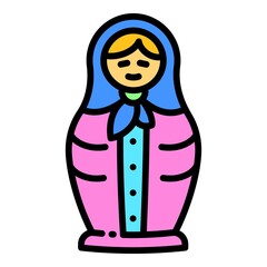 Wood nesting doll icon. Outline wood nesting doll vector icon for web design isolated on white background