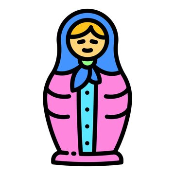 recommend clip art: Wood nesting doll icon. Outline wood nesting doll vector icon for web design isolated on white background