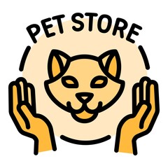 Modern pet store logo. Outline modern pet store vector logo for web design isolated on white background