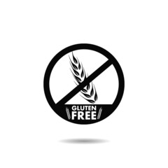 Gluten free food label with shadow