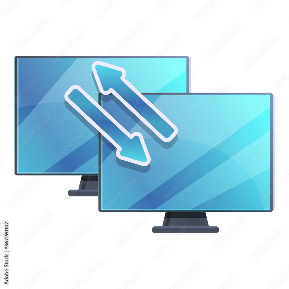 Poster Computer remote access icon. Cartoon of computer remote access vector icon for web design isolated on white background