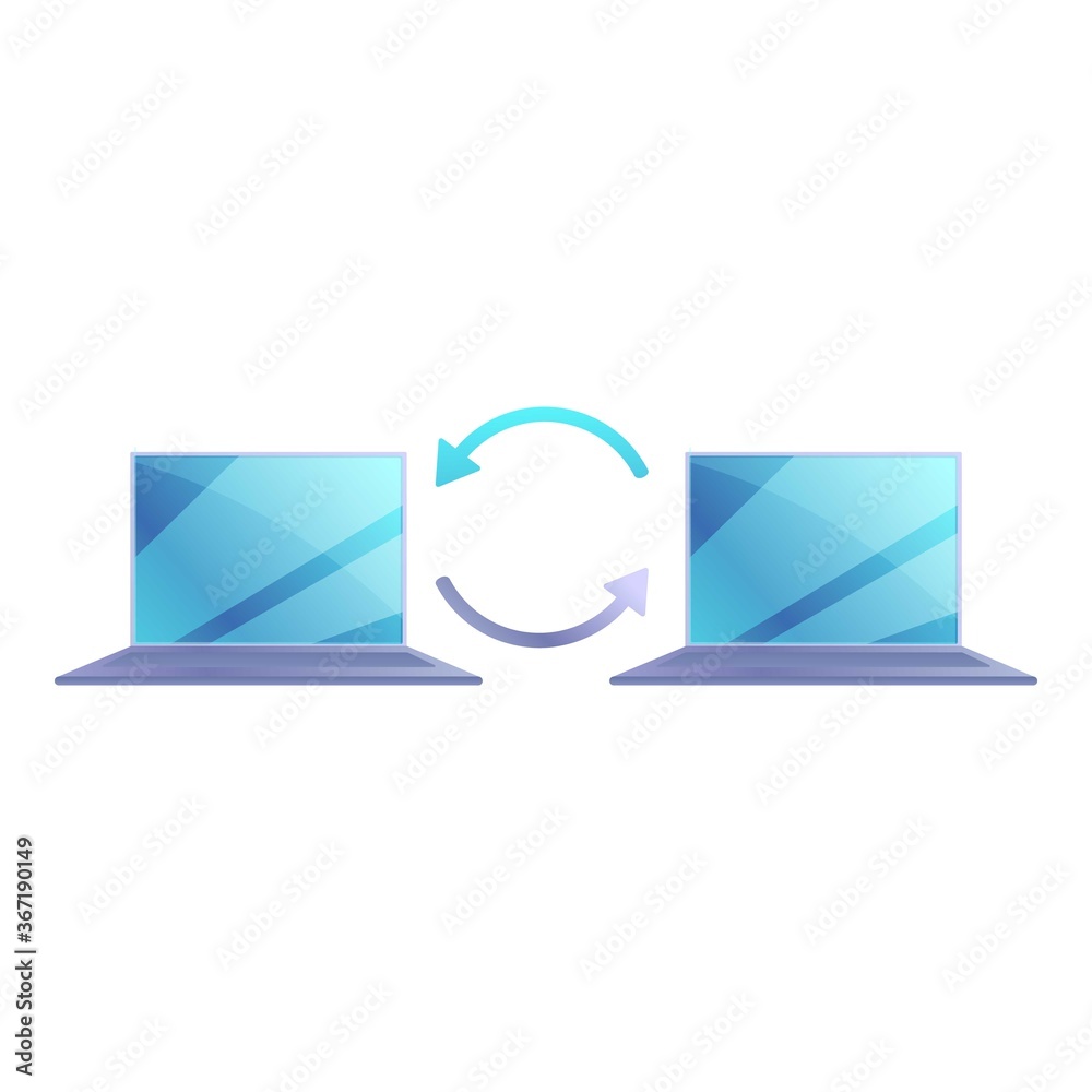 Poster Remote access computer connection icon. Cartoon of remote access computer connection vector icon for web design isolated on white background