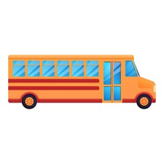 School bus icon. Cartoon of school bus vector icon for web design isolated on white background