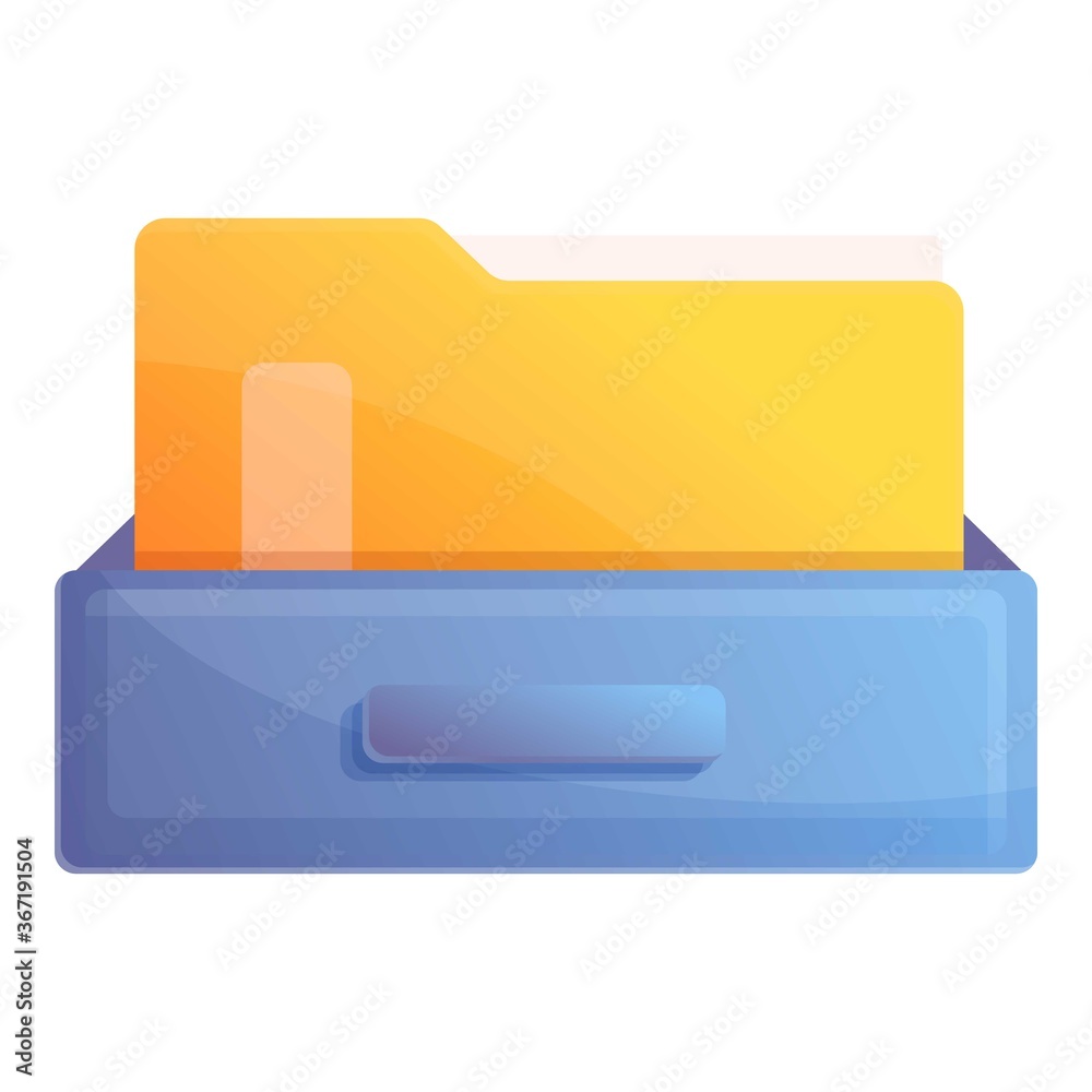 Poster archive folder icon. cartoon of archive folder vector icon for web design isolated on white backgrou