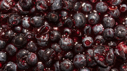 Forest berry blueberries.Background blueberries with sugar.