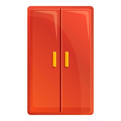 Dressing room wood wardrobe icon. Cartoon of dressing room wood wardrobe vector icon for web design isolated on white background