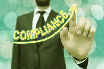 Word writing text Compliance. Business photo showcasing ability of an object to yield elastically...