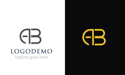 A and B latter logo design combo minimal vector.logo monogram logotype vector designs 