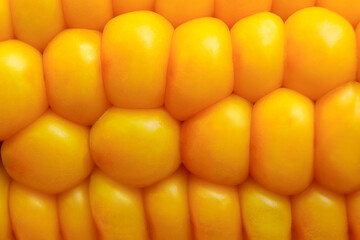 Macro food, yellow corn background