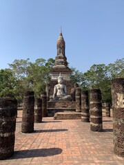 Naklejka premium Bouddha du parc historique de Sukhothaï, Thaïlande