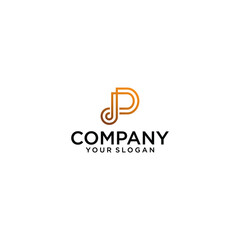 Trendy modern stylish connected attractive geometric gradations and white PP P initial letters icon logo icon.