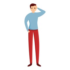 Upset teen icon. Cartoon of upset teen vector icon for web design isolated on white background