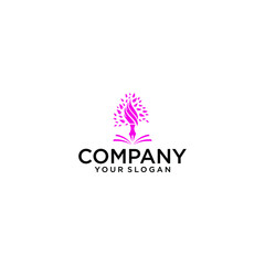 Pen and tree. Writing and nature. Logo design template